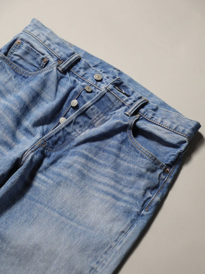 B-1969-XX-J-013 【Okayama-made Selvedge Denim】 Jeans, Bleach Wash, Straight Selvedge Denim usedwash