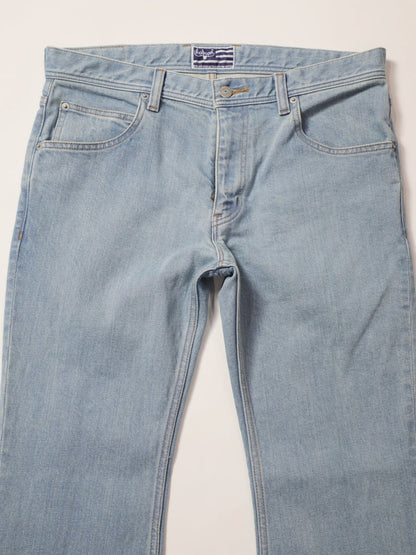 Bell-bottom jeans, retro high-bleach color, unisex, 12.5oz