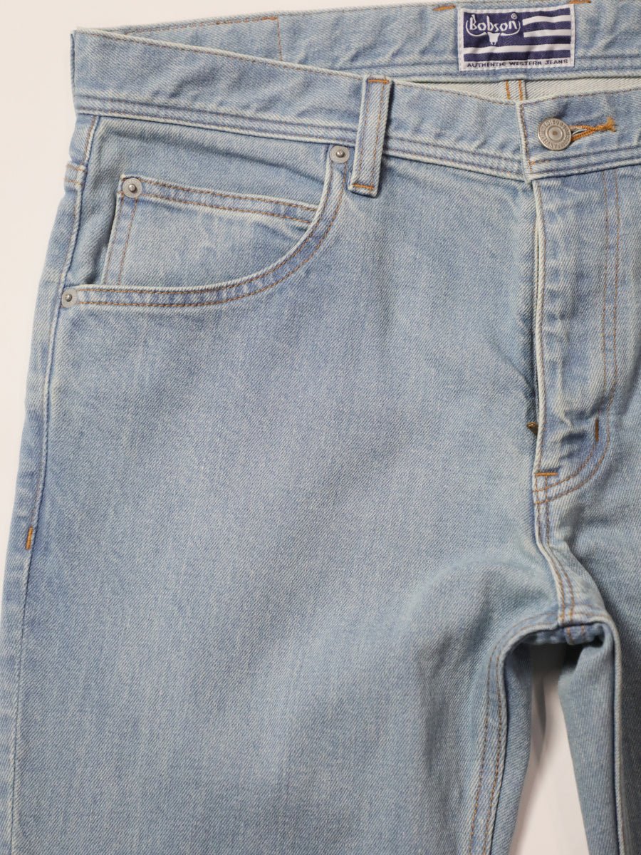 Bell-bottom jeans, retro high-bleach color, unisex, 12.5oz