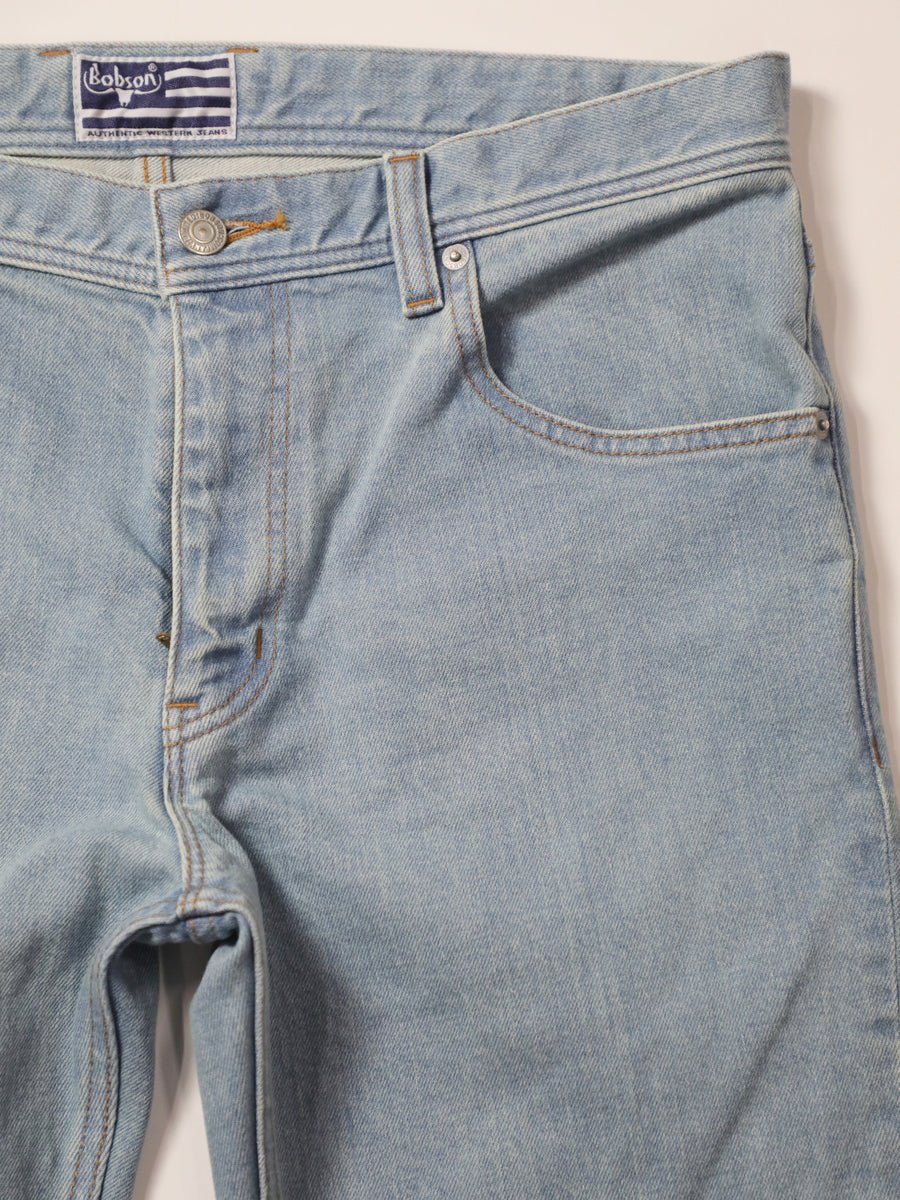 Bell-bottom jeans, retro high-bleach color, unisex, 12.5oz