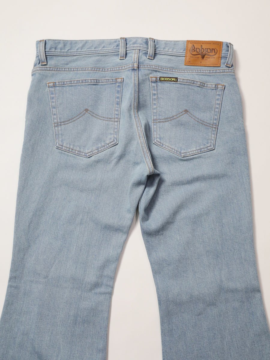 Bell-bottom jeans, retro high-bleach color, unisex, 12.5oz