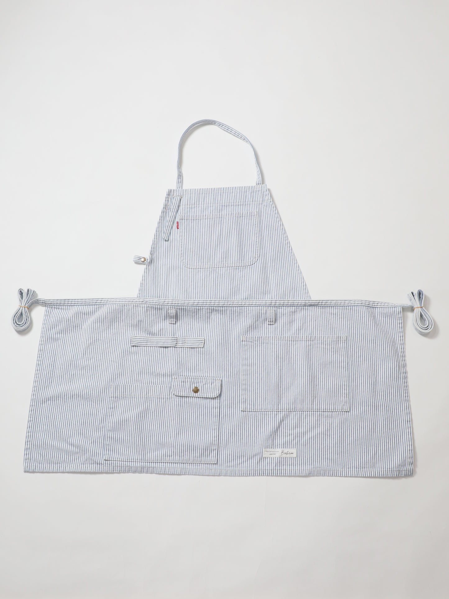 2WAY Denim Apron Zimbabwe Yarn x Okayama Weave Denim [10oz] Bleached Color/Indigo Color Unisex