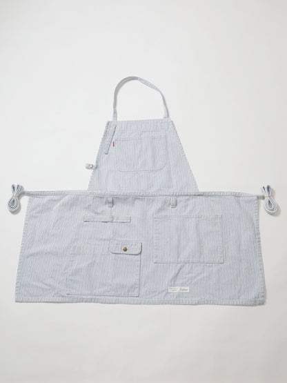2WAY Denim Apron Zimbabwe Yarn x Okayama Weave Denim [10oz] Bleached Color/Indigo Color Unisex