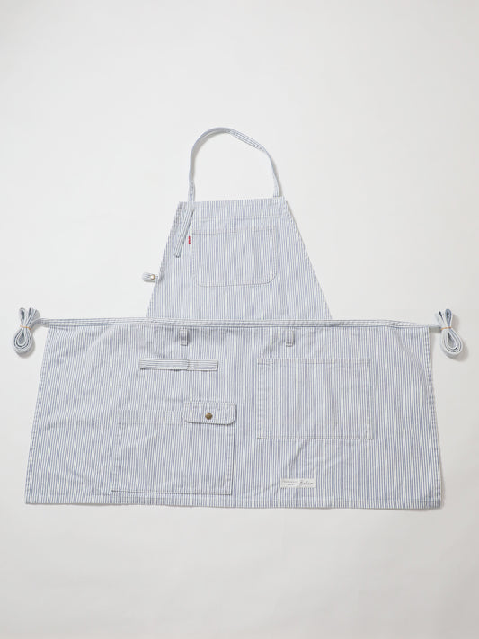 2WAY Denim Apron Zimbabwe Yarn x Okayama Weave Denim [10oz] Bleached Color/Indigo Color Unisex