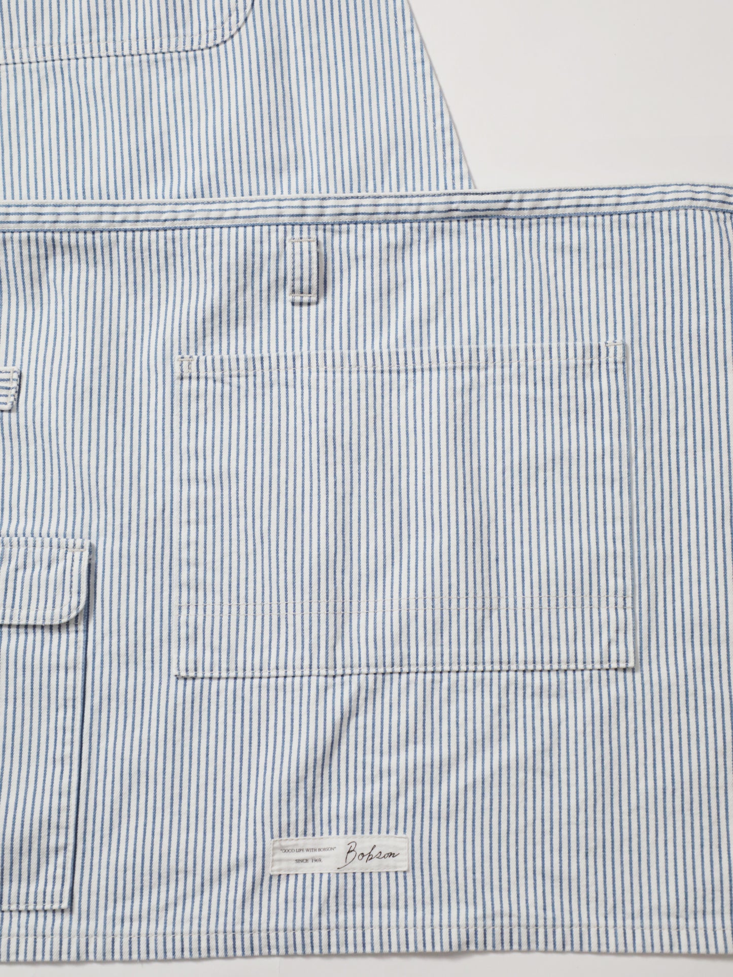 2WAY Denim Apron Zimbabwe Yarn x Okayama Weave Denim [10oz] Bleached Color/Indigo Color Unisex
