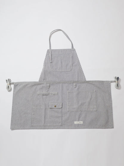 2WAY Denim Apron Zimbabwe Yarn x Okayama Weave Denim [10oz] Bleached Color/Indigo Color Unisex