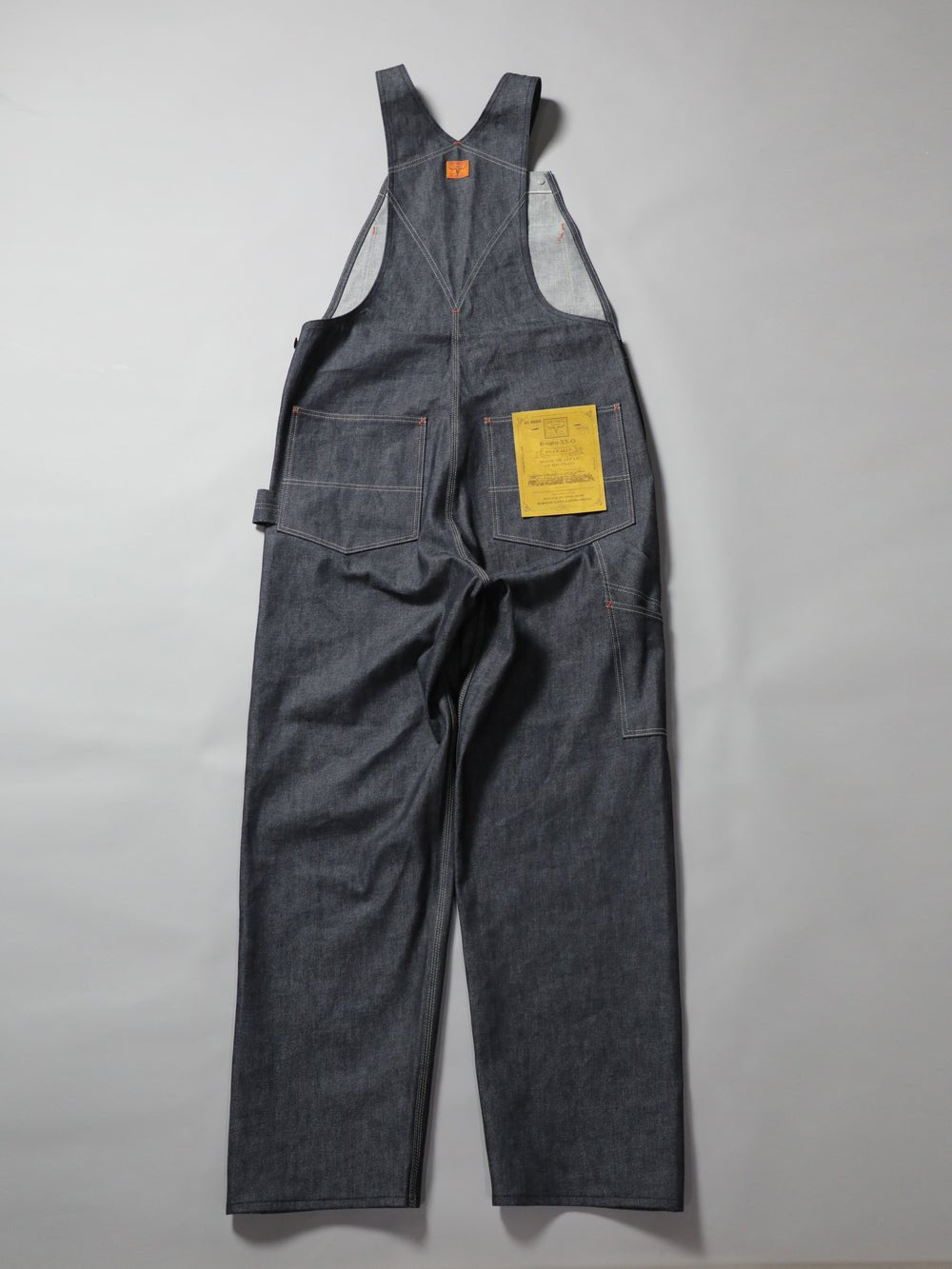 B-1969-XX-O Rigid Denim Overalls made with Selvedge Denim from Okayama