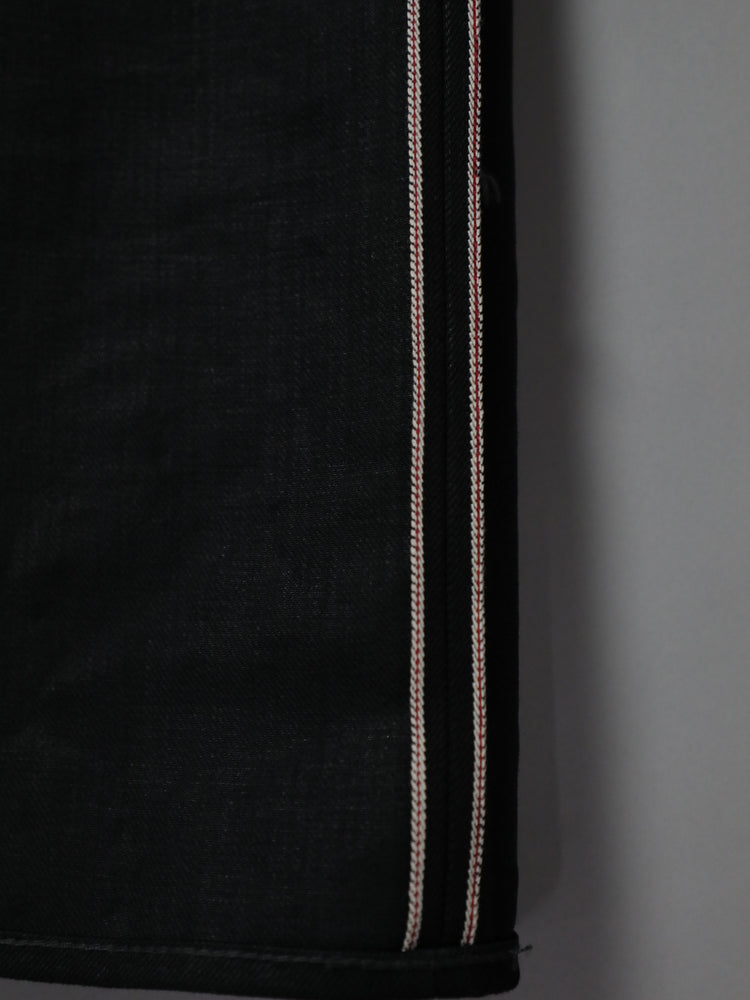 B-1969-XX-F-BK-004 【Okayama-made, vertically and horizontally black selvedge denim】Bell-bottom rigid BELL-BOTTOM BLACK SELVEDGE DENIM RIGID