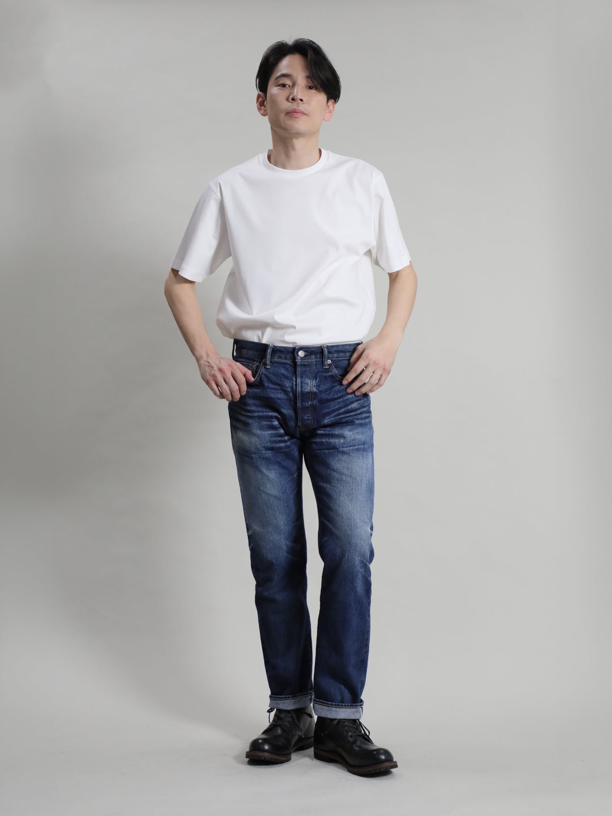 B-1969-XX-J-970 【Okayama-made Selvedge Denim】 Jeans, Used Wash, Straight Selvedge Denim usedwash