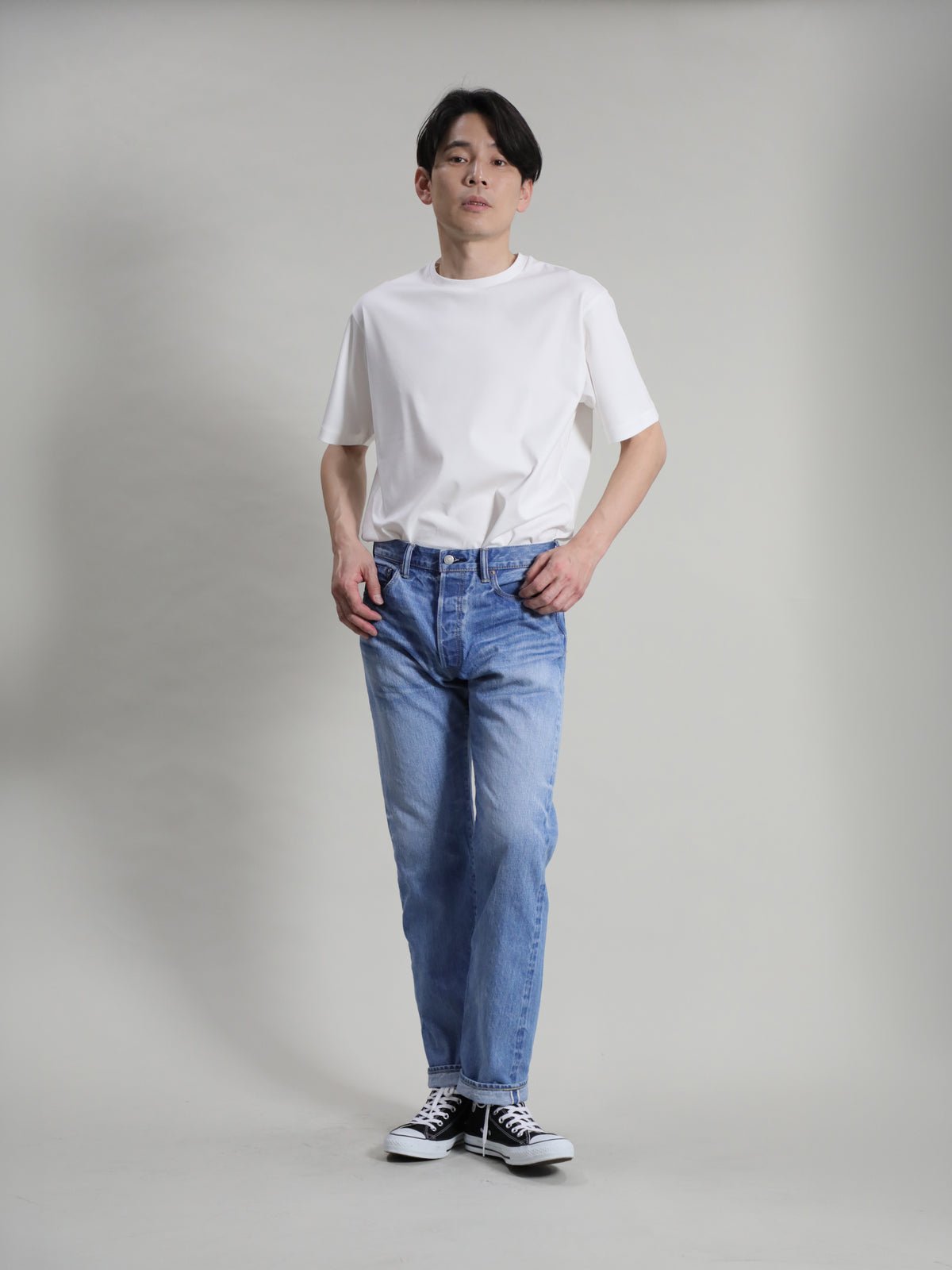B-1969-XX-J-013 【Okayama-made Selvedge Denim】 Jeans, Bleach Wash, Straight Selvedge Denim usedwash