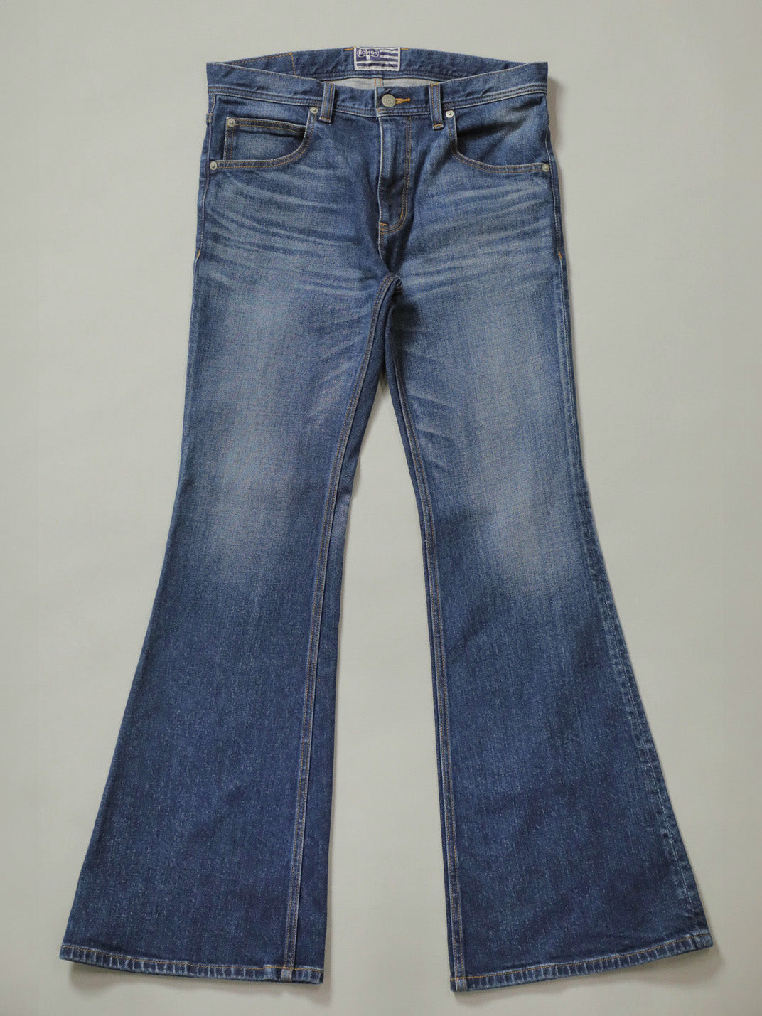 12.5oz Bell-bottom jeans, Distressed Color/unisex