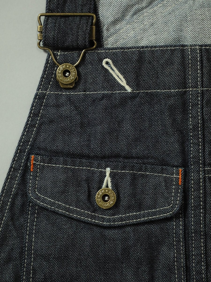 B-1969-XX-O 岡山産セルビッチデニム オーバーオール ワンウォッシュ SELVEDGE DENIM OVERALLS