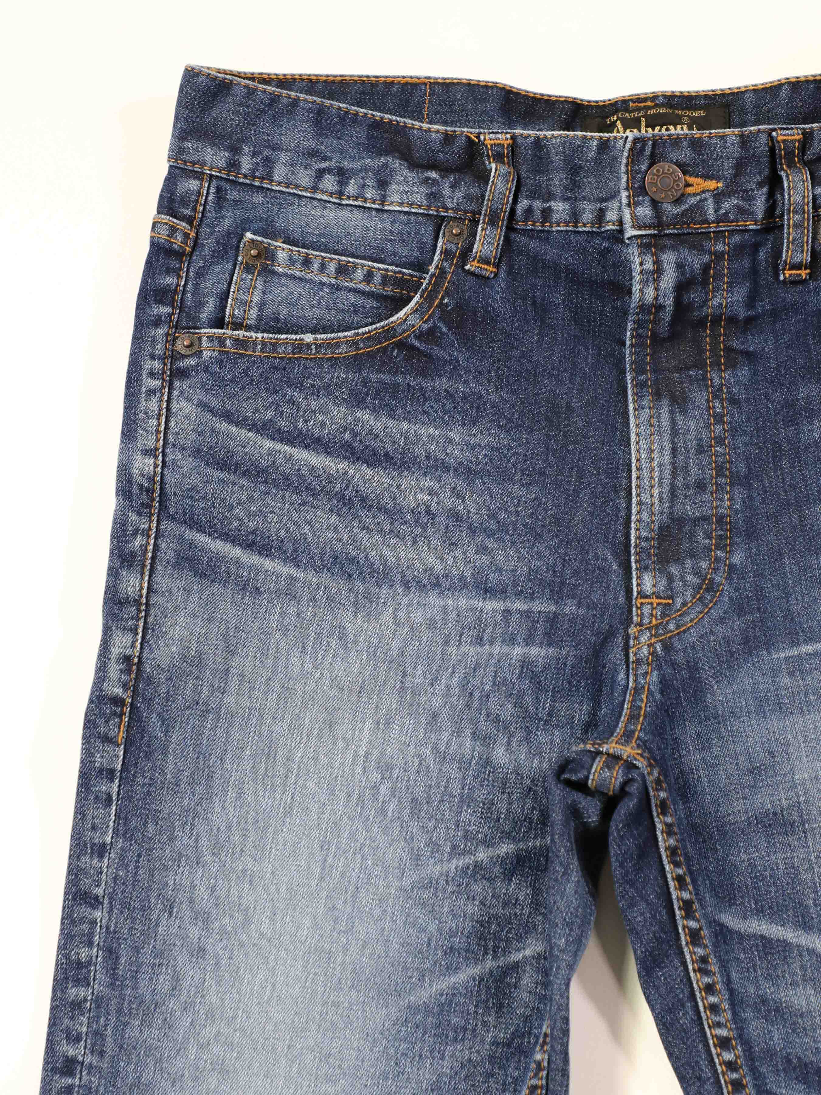 Premium Jeans Tapered Straight Distressed Blue Color/Men's