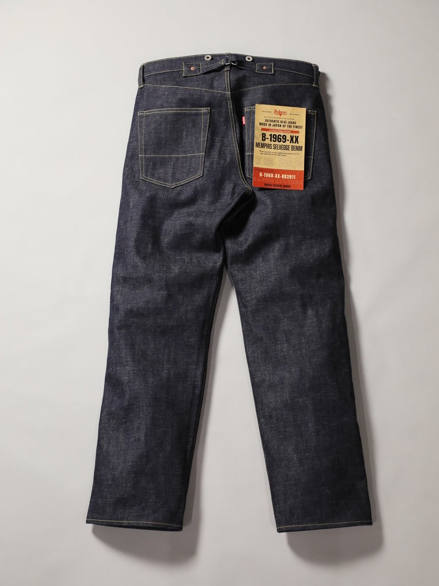 B-1969-XX-RR2011-004 岡山産セルビッチデニム シンチバックジーンズ リジット CINCH BUCKLE SELVEDGE  DENIM RIGID made in Okayama