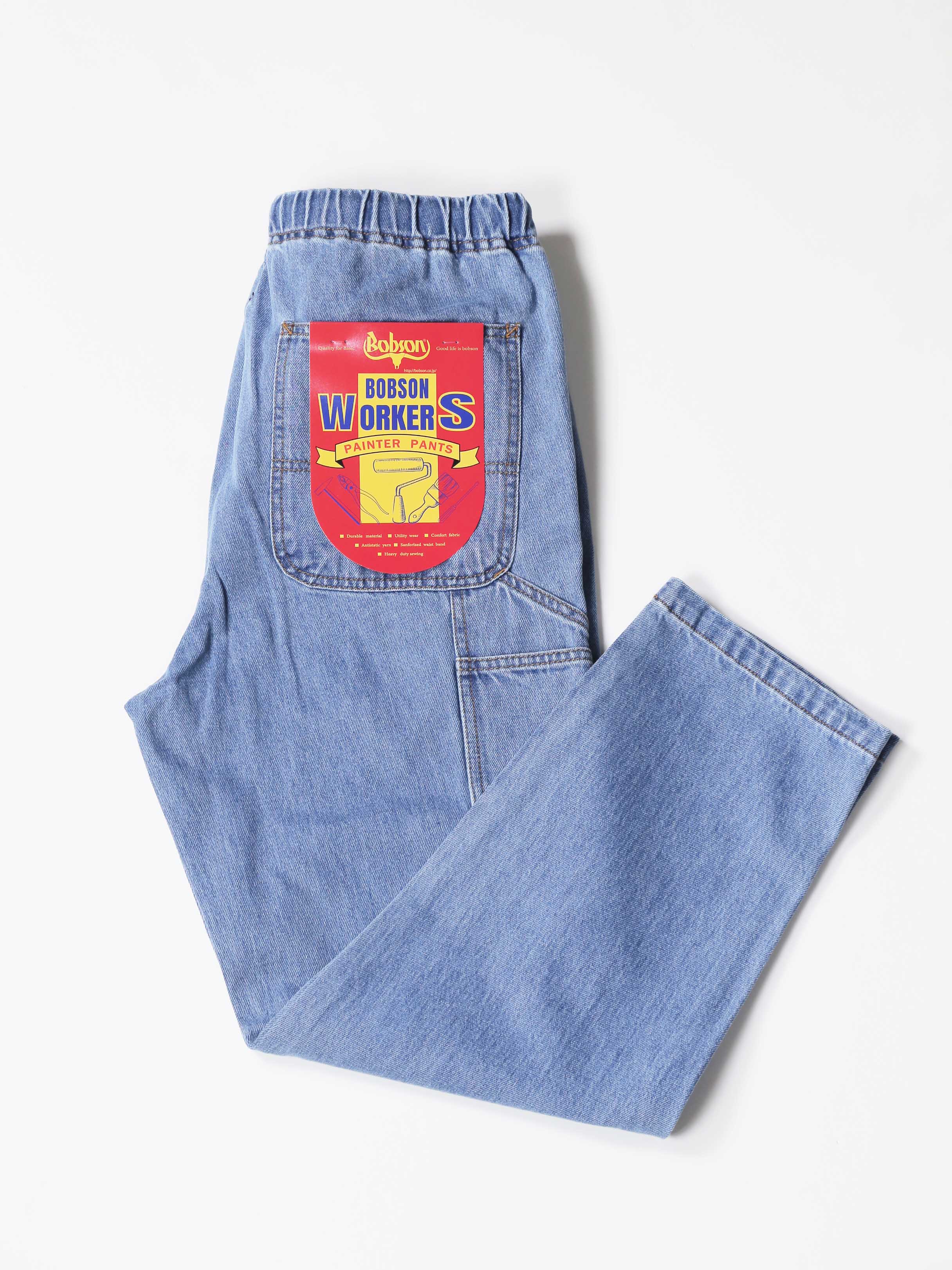 Utility Pants Denim Bleached Color Bobson Workers